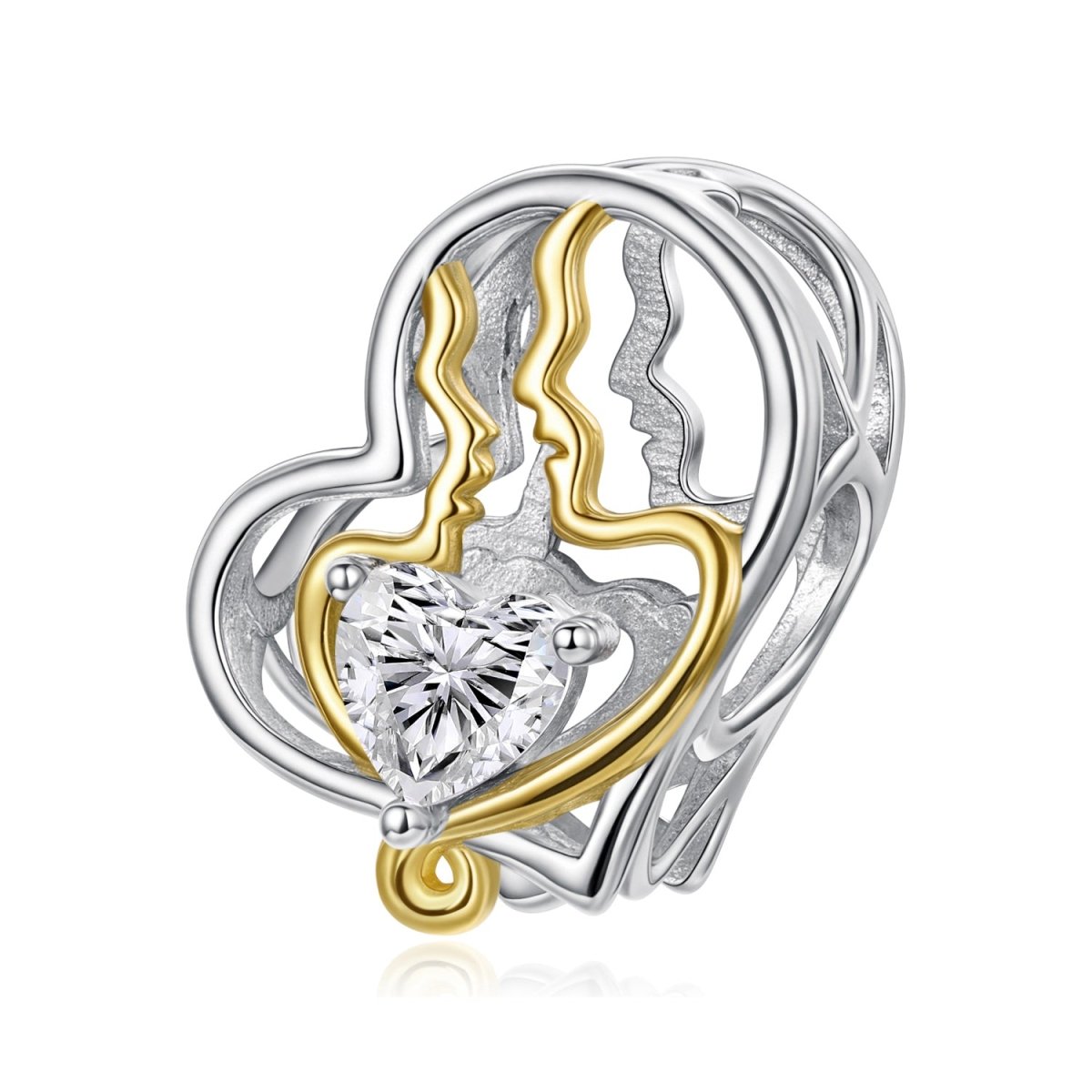Eternal Soulmates Silhouette Heart Charm