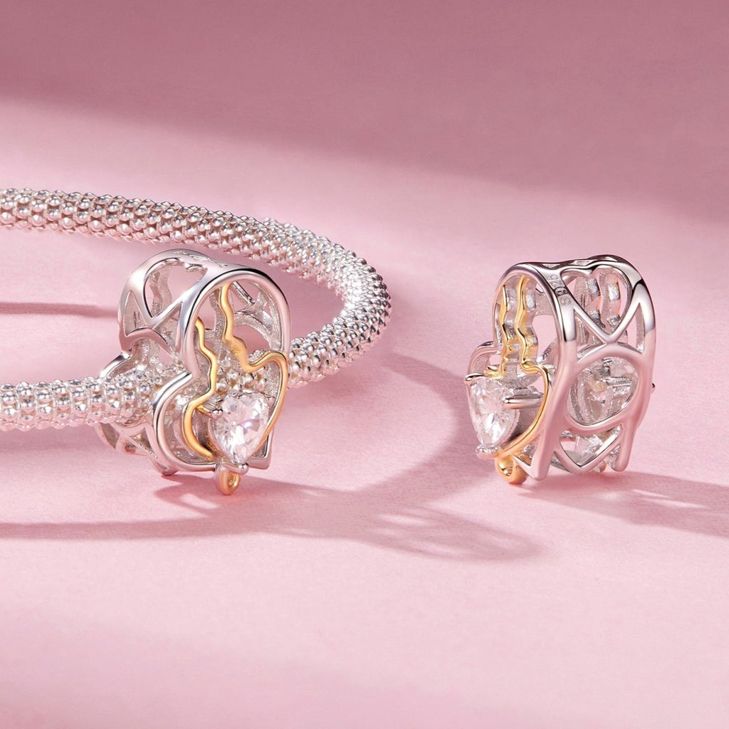 Eternal Soulmates Silhouette Heart Charm