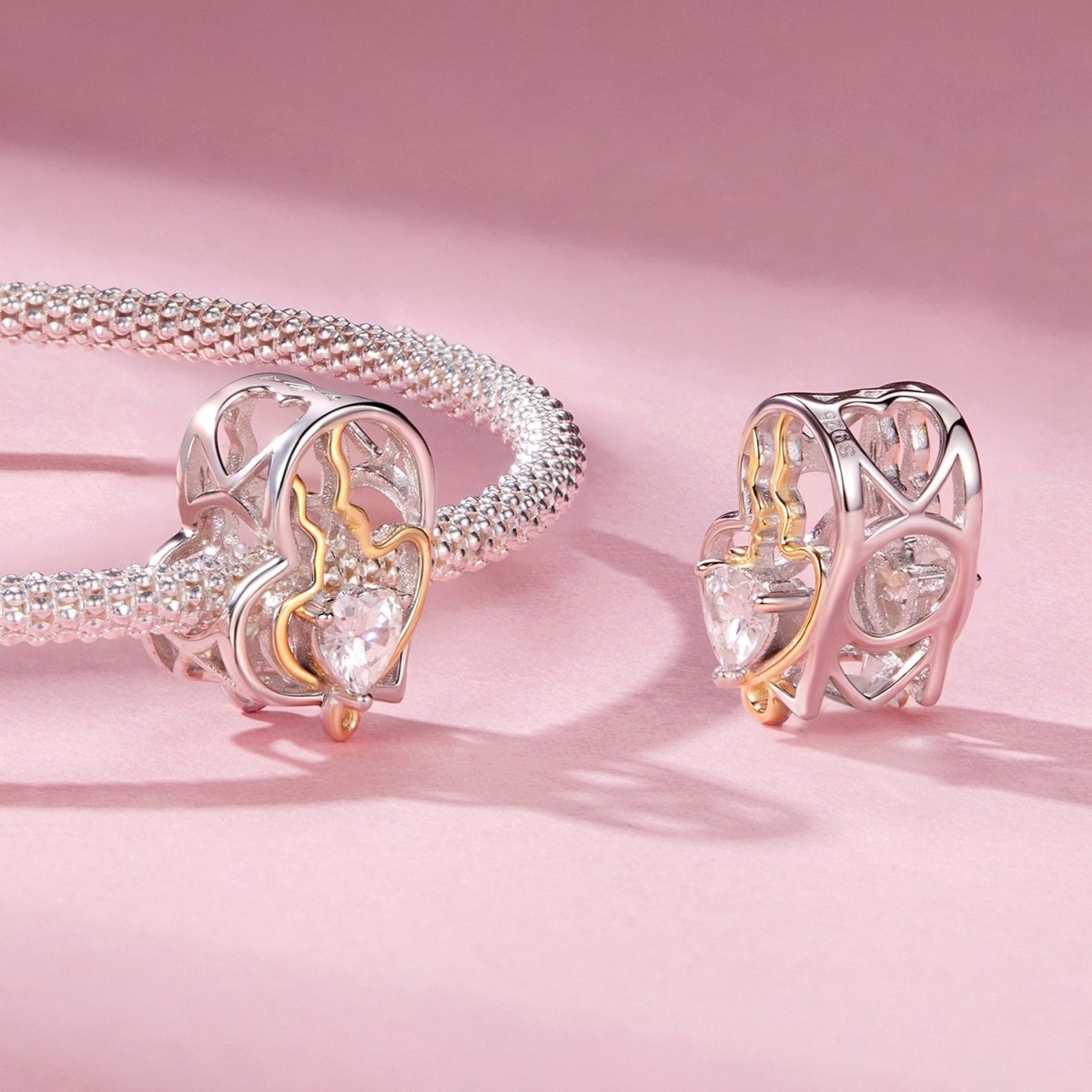 Eternal Soulmates Silhouette Heart Charm