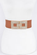 Rhinestone Buckles Elastic Belt