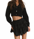 Avignon Crop Cardigan In Black