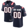 custom New England Patriots Navy Game jersey