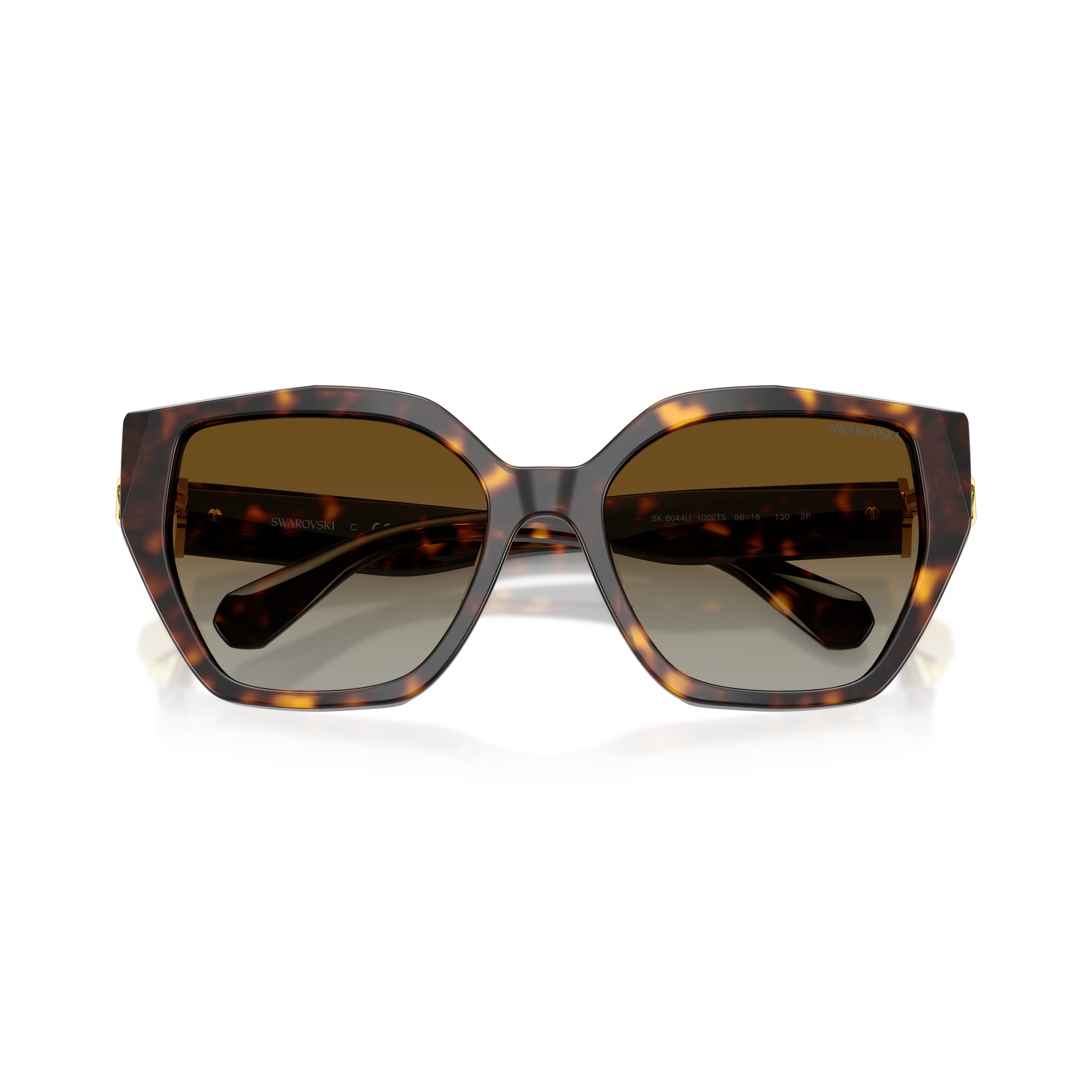 0Sk6044U Oversized Geometric Tortoiseshell Sunglasses with Crystal Embellishment