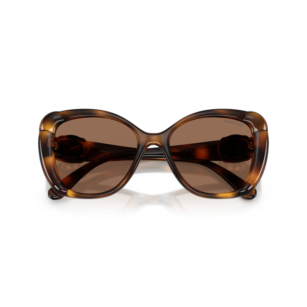 0Sk6051U Oversized Tortoiseshell Sunglasses with Crystal-Embellished Temples