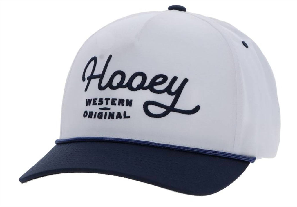 Five Panel Trucker Cap In White/navy