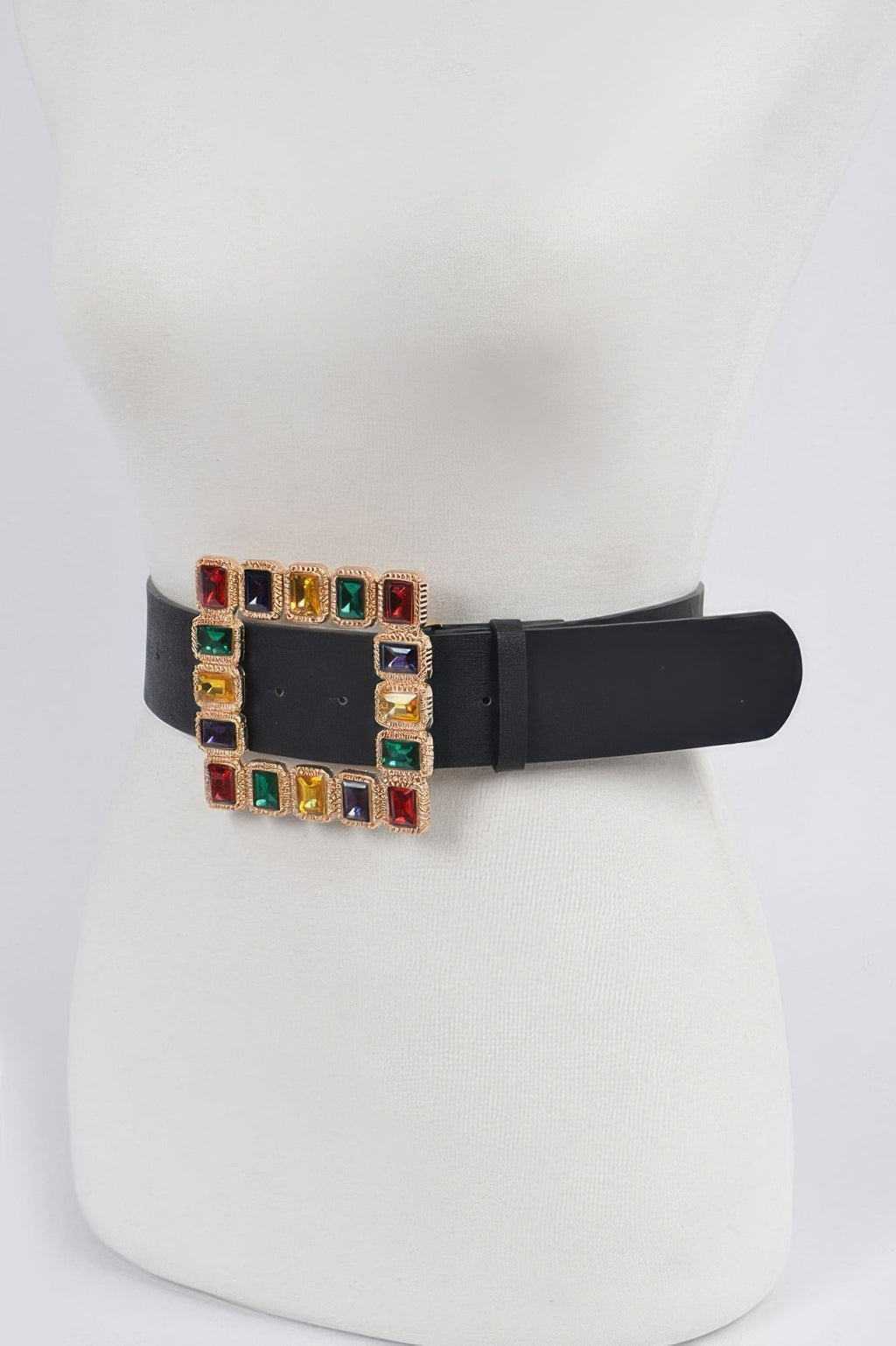 Rhinestone Gemstone Square Belt