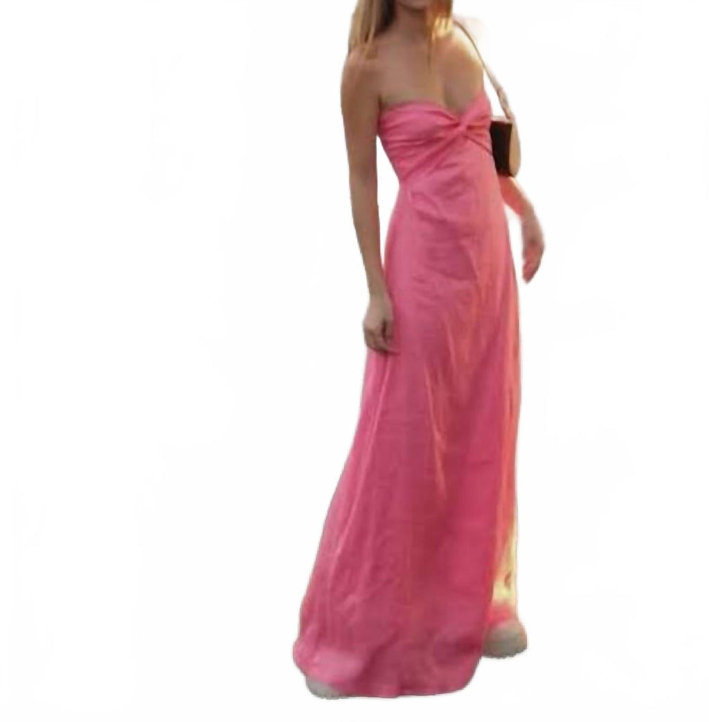 Melody Linen Maxi Dress In French Pink