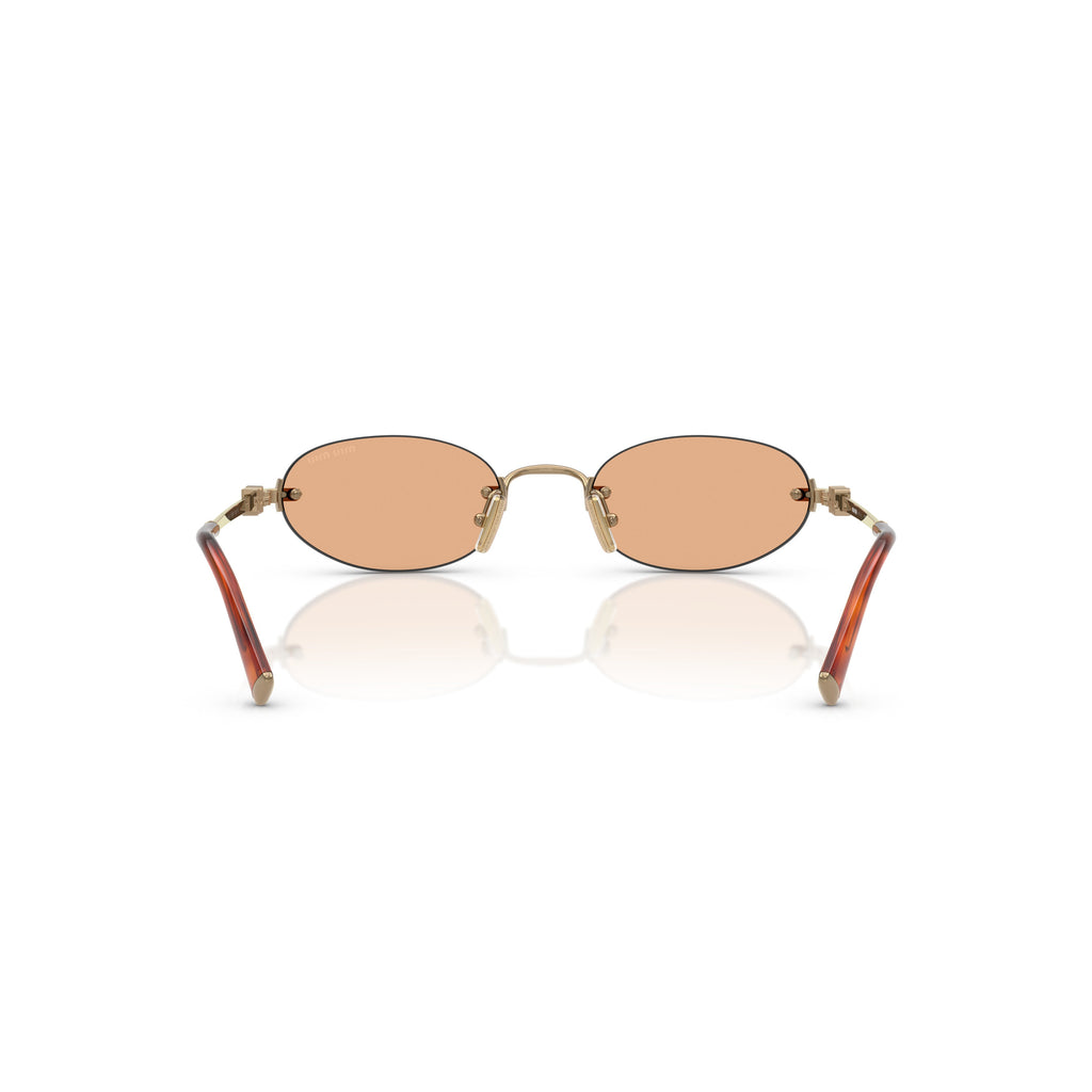 0Mu A54S Oval Sunglasses with Gold Metal Frame