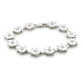 Matte Rhodium & Rhodium Brass Bracelet with AAA Grade CZ in Clear