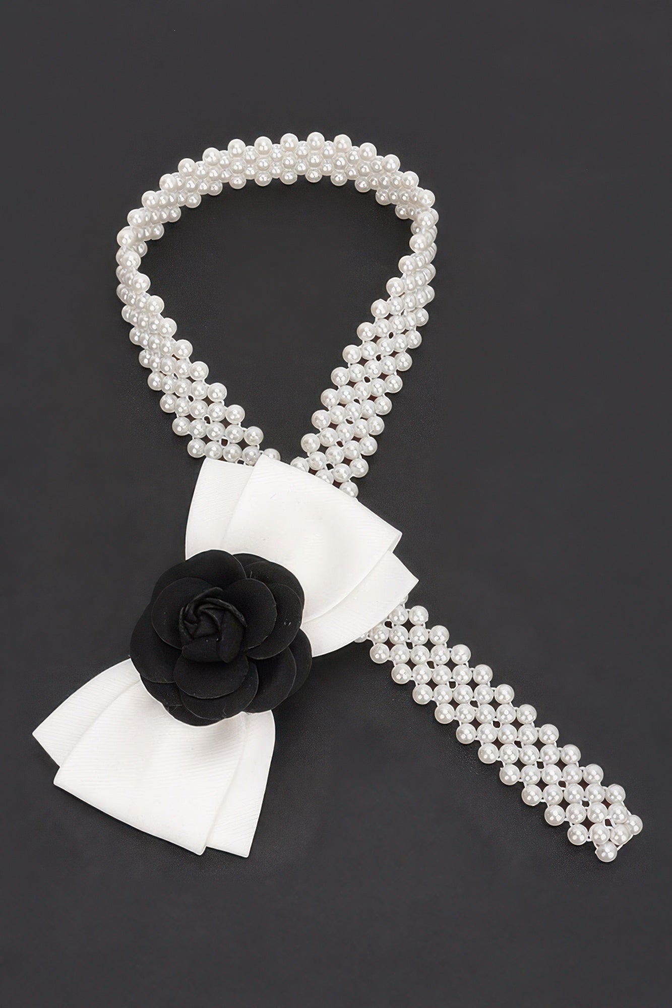 Flower Ribbon Faux Pearl Stretch Belt