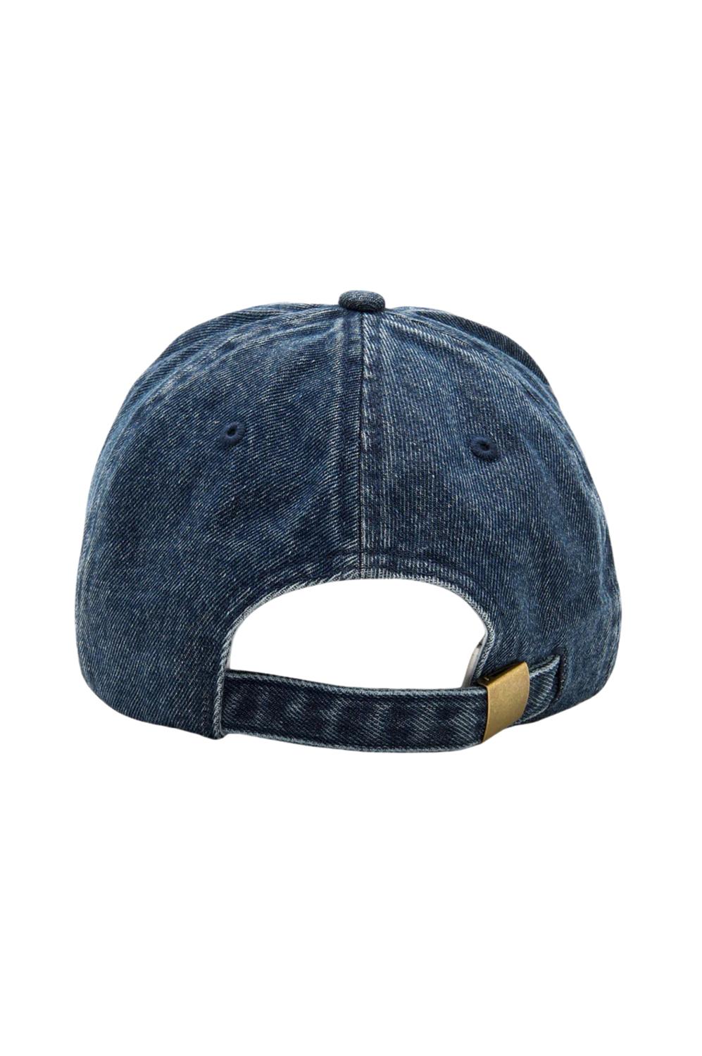 Denim Lips Patch Baseball Hat In Blue