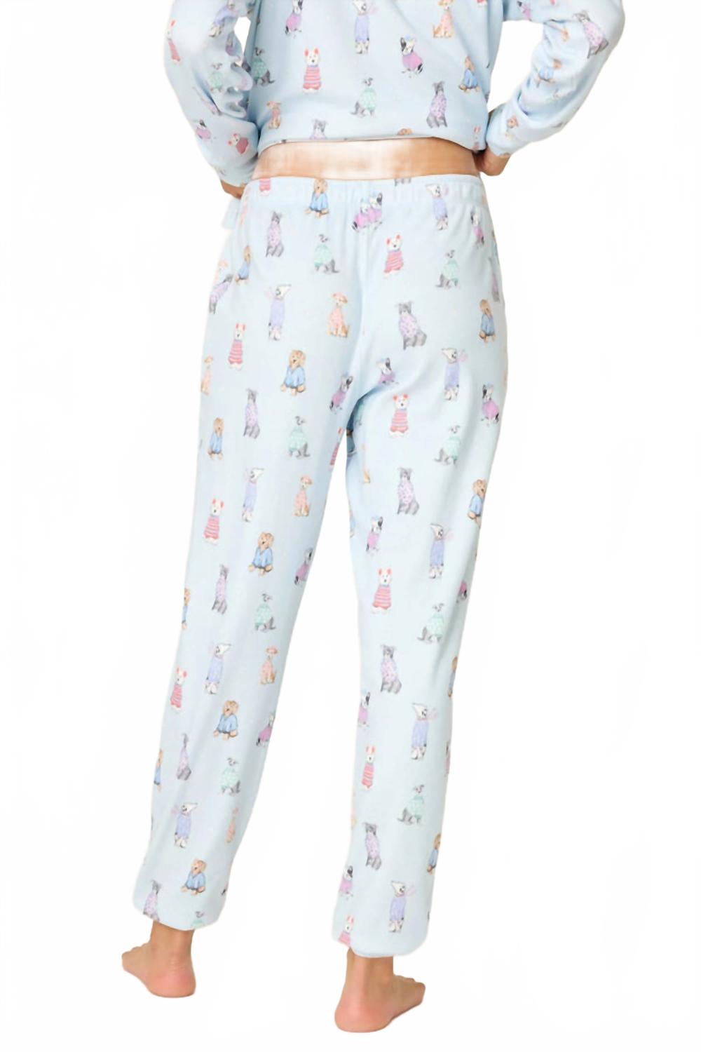 Doggone Cold Banded Lounge Pant In Blue Haze