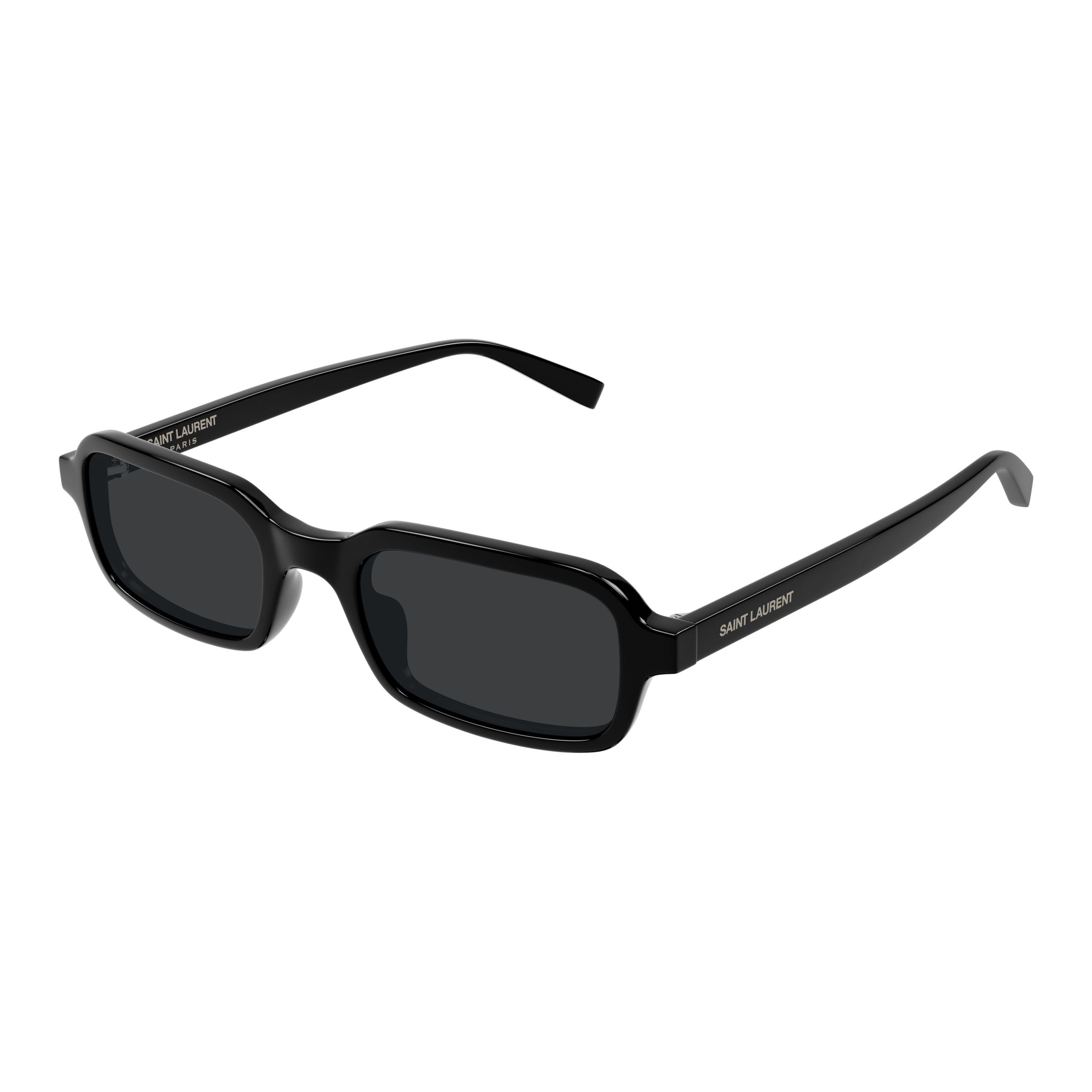Rectangular Black Sunglasses With Glossy Finish