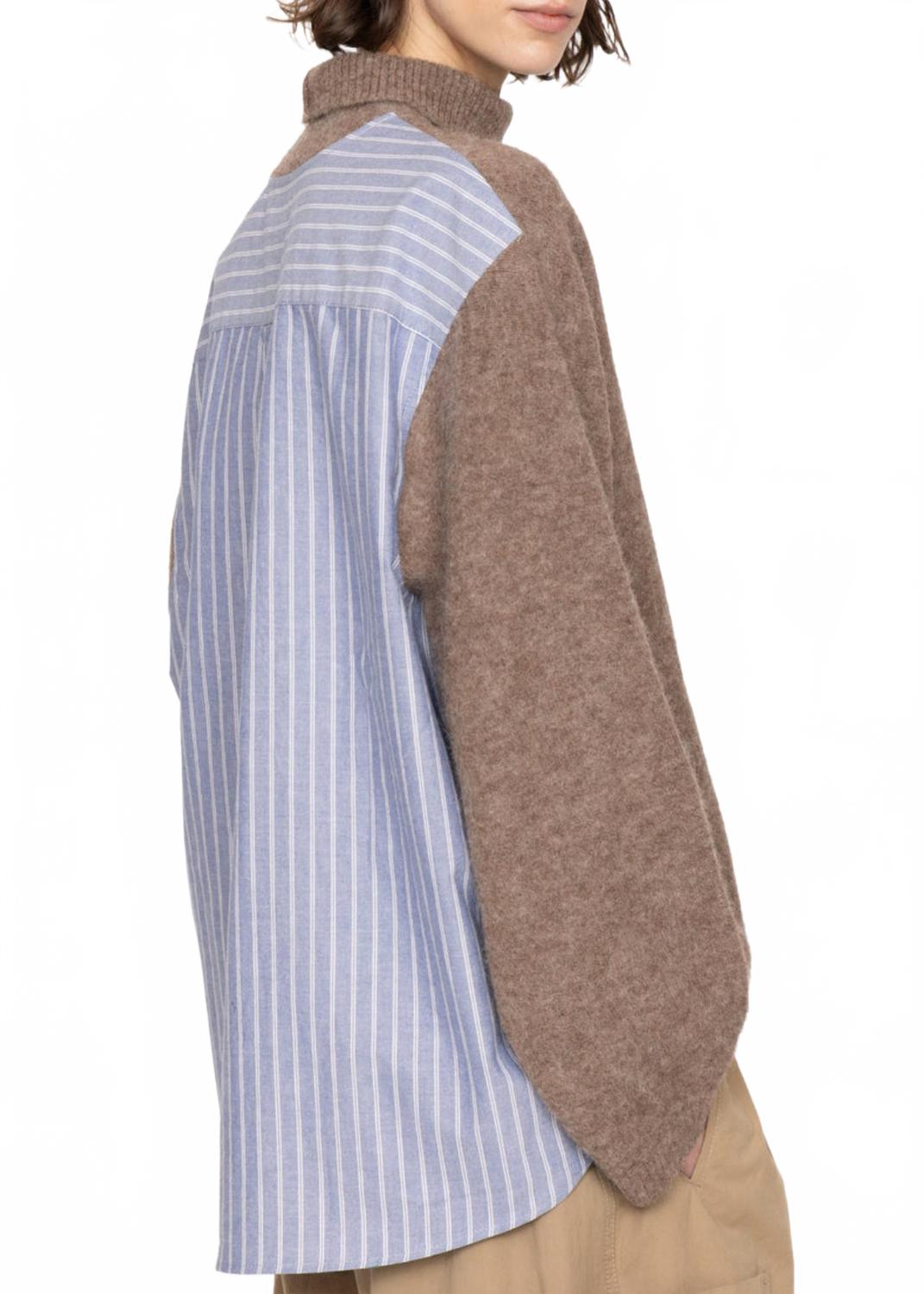 Mallory Turtleneck Sweater In Camel Multi