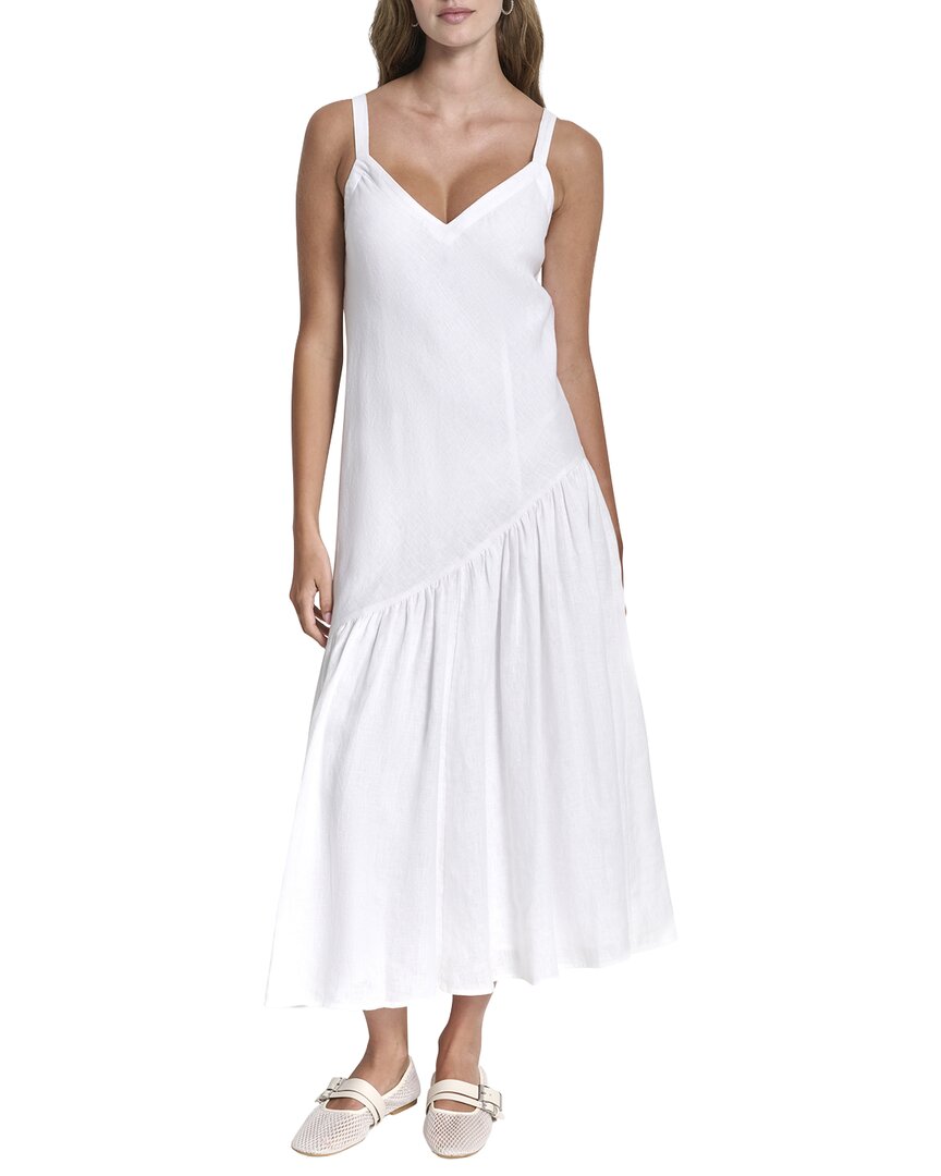 DKNY Shirred Linen Dress