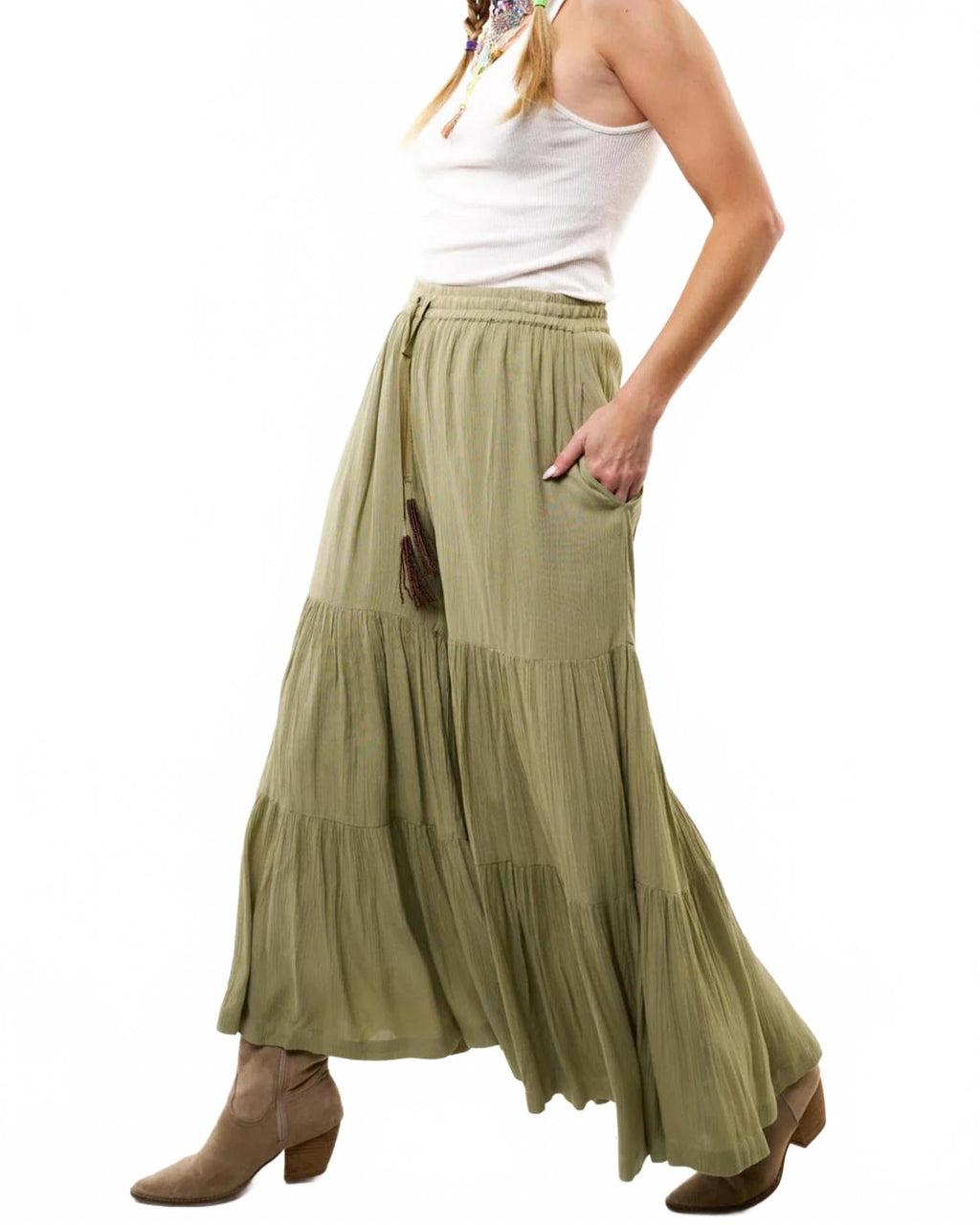 Dream Palazzo Pants In Olive