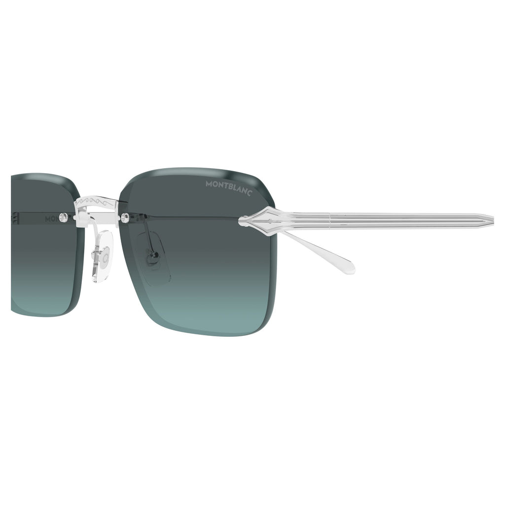 Rimless Square Sunglasses With Gradient Lenses And Arrow Motif