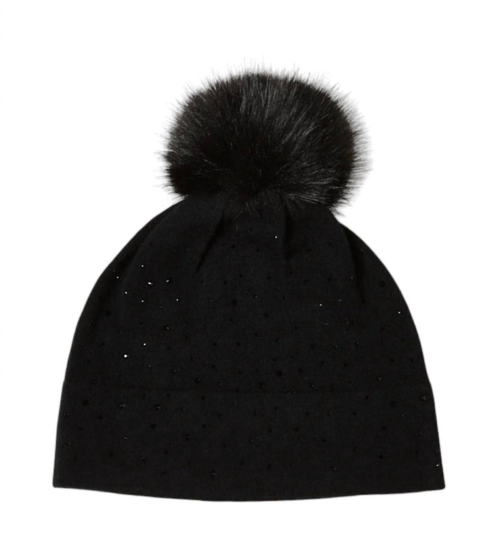 Women's Crystal Hat In Black