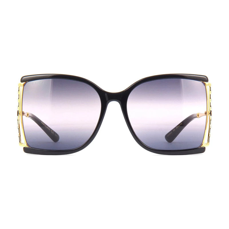 Gucci Sunglasses Square Full Rim, Black Frame And Smoke Gradient Lens Gg0592S002