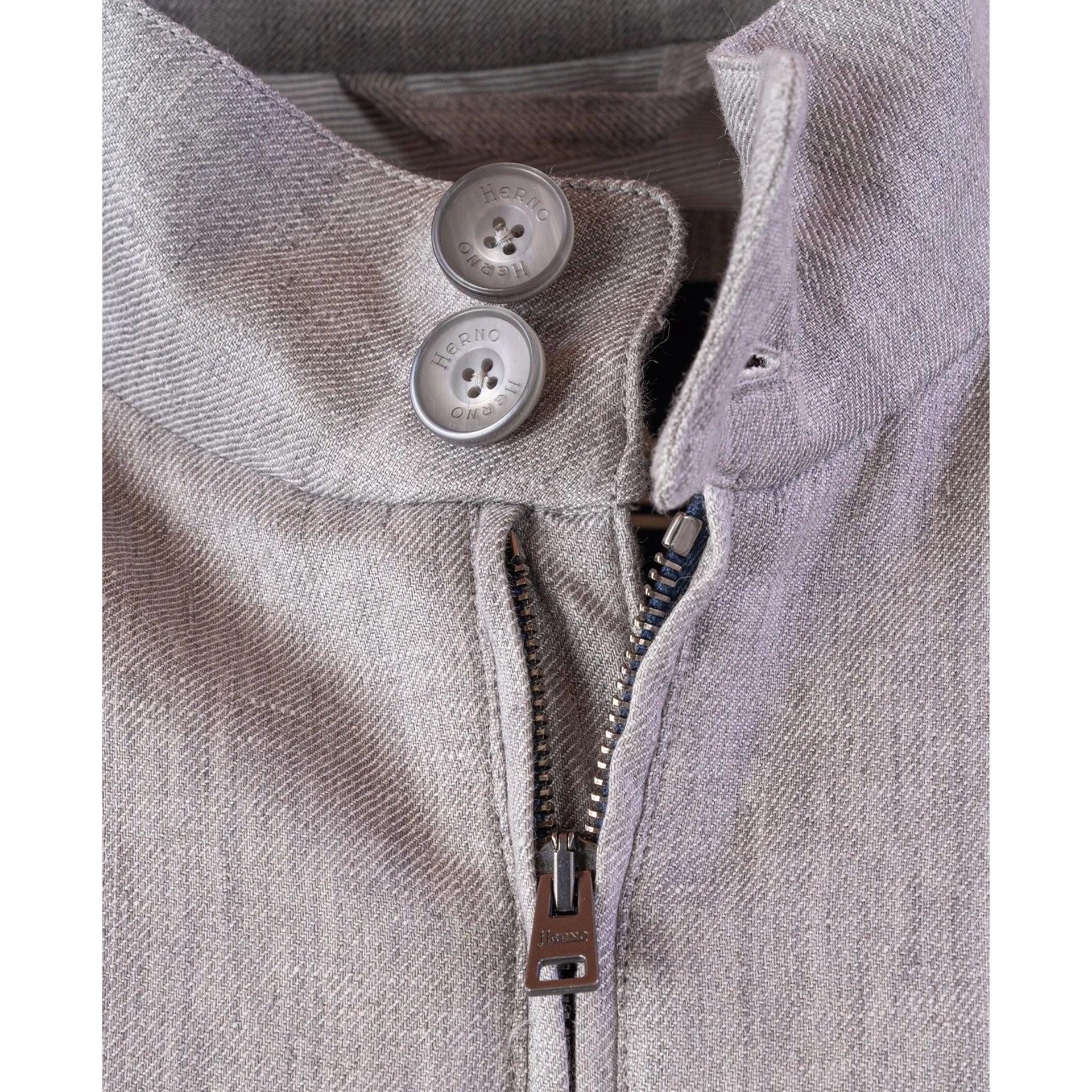 Herno Linen Bomber Jacket Men