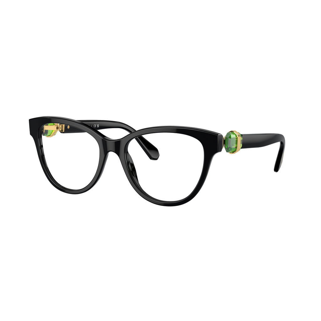 Cat-Eye Sunglasses With Green Crystal Accents
