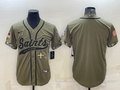 Men's New Orleans Saints Olive 2022 Salute To Service Retired Player Limited Blank jersey