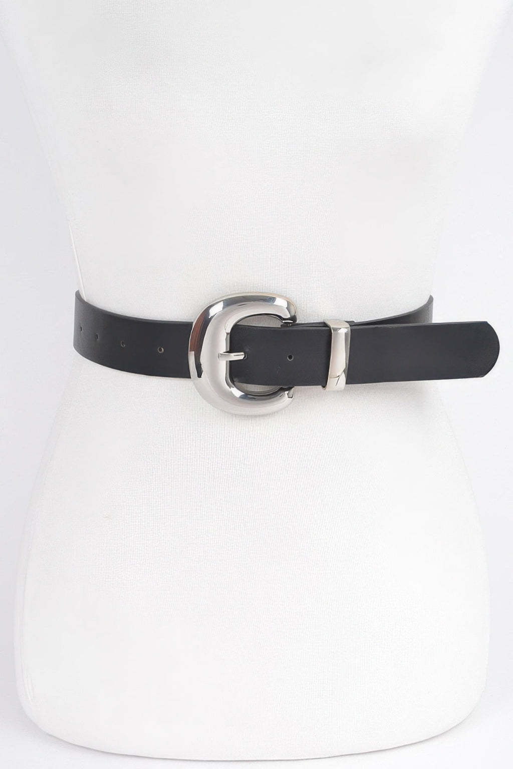 Faux Leather Metal Buckle Belt