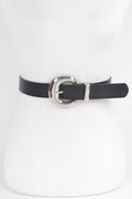 Faux Leather Metal Buckle Belt