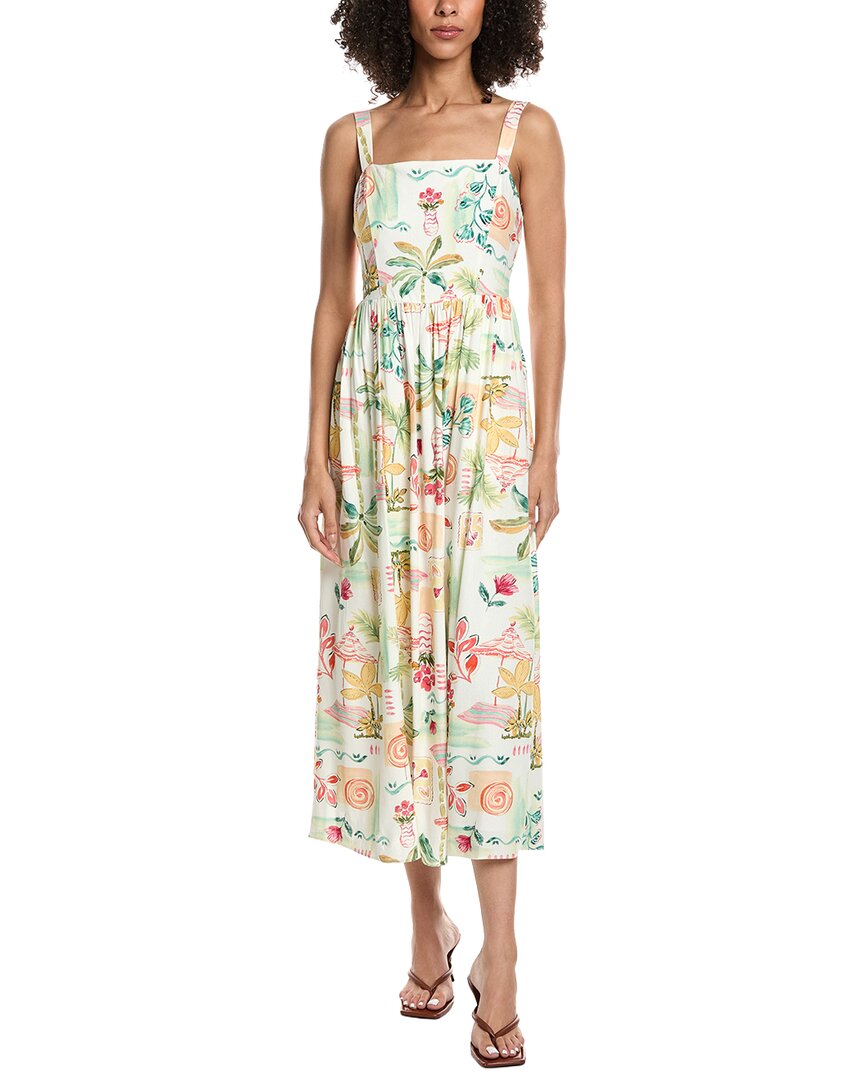 Julia Jordan Linen-Blend Midi Dress