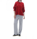 Wavy Cozy Cashmere Crew Top In True Red