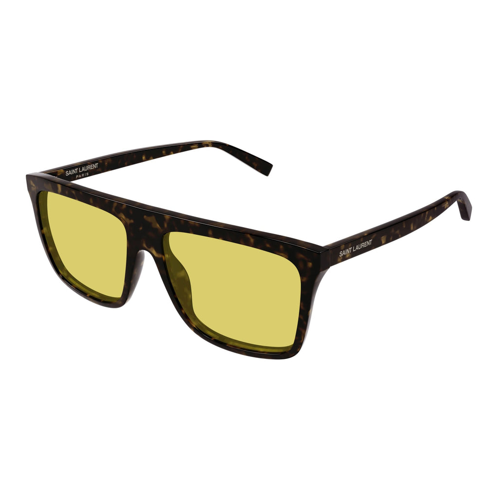 Oversized Square Tortoiseshell Sunglasses With Yellow Lenses