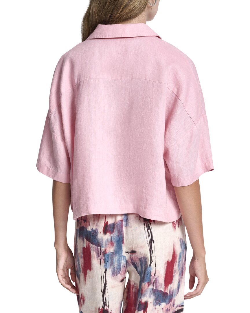 DKNY Convertible Collar Linen Shirt