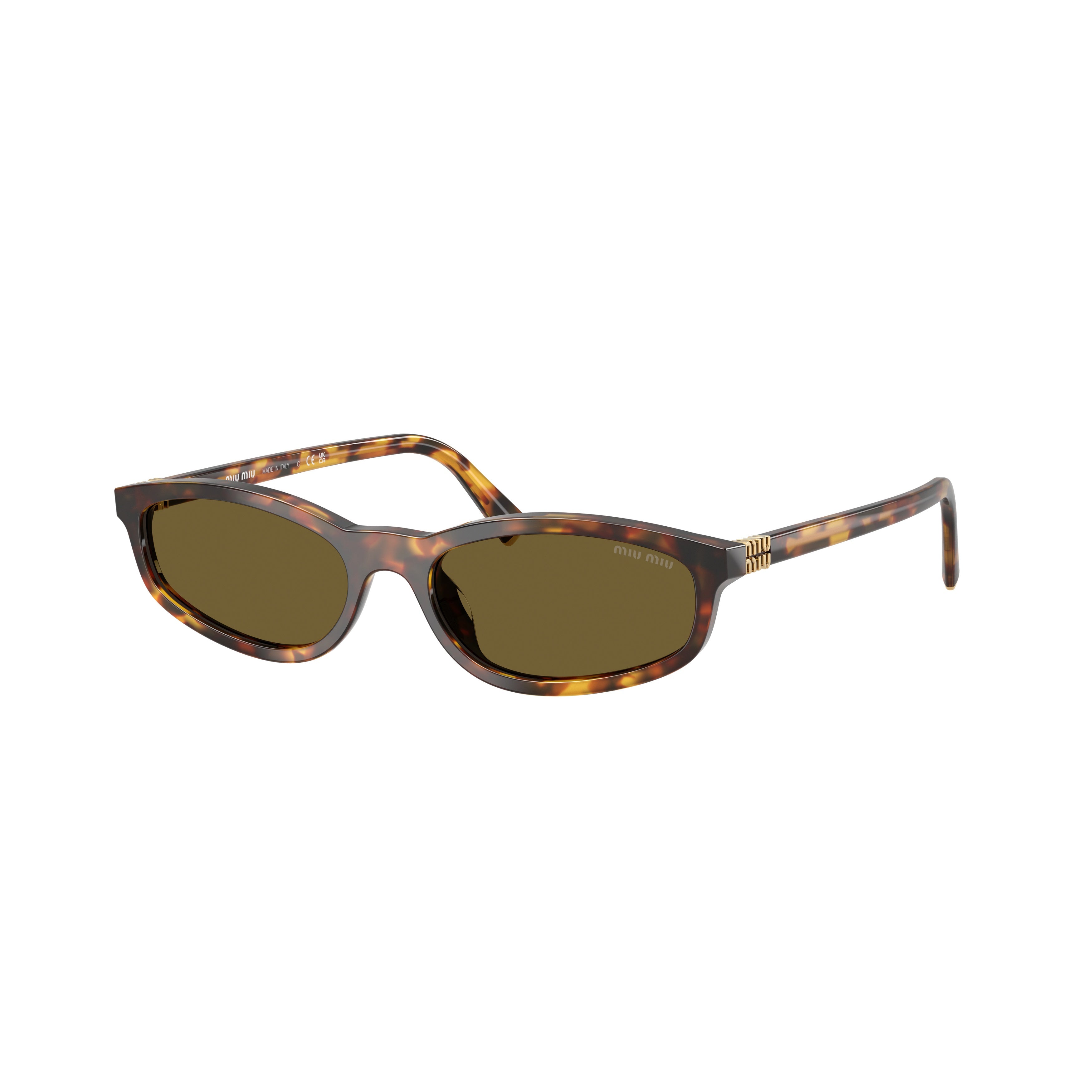0mu A06s Rectangular Tortoiseshell Sunglasses with Gold Accents