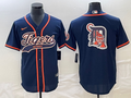 Men's Detroit Tigers Navy Replica Jersey1 Joint Edition