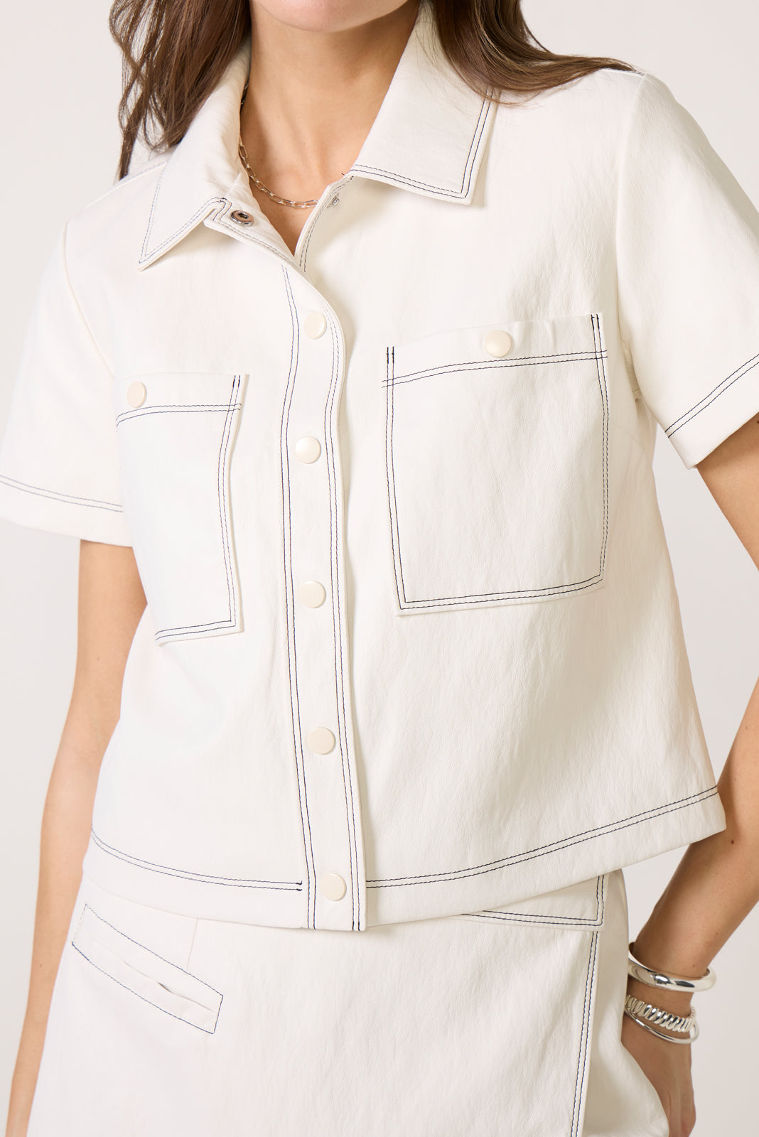 Women's Allison Faux Leather Shacket