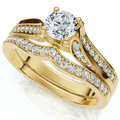 1Ct Engagement Wedding Ring Set 14k Gold or Platinum Lab Grown