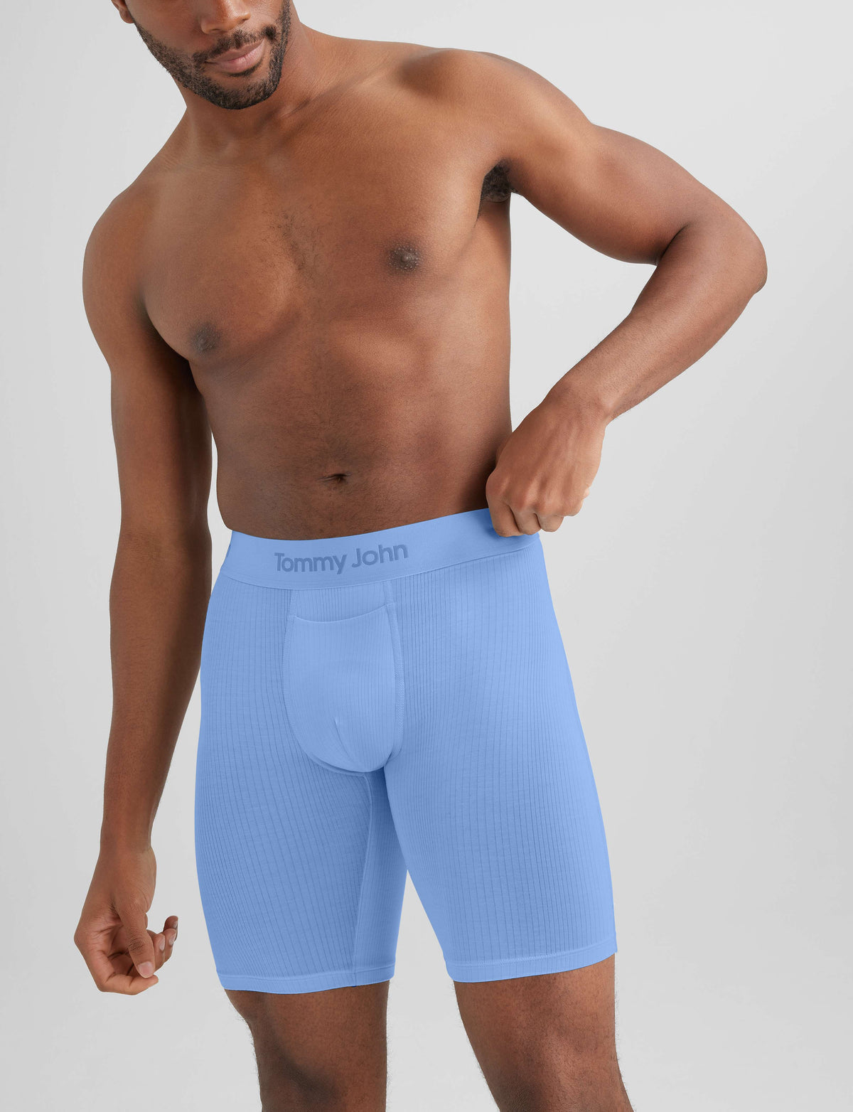 Men's Second Skin Luxe Rib Boxer Brief 8"