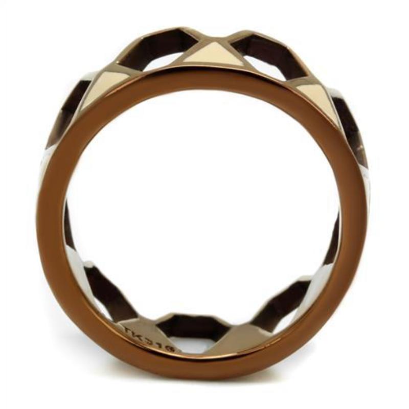 IP Coffee light Stainless Steel Ring with Epoxy in Champagne