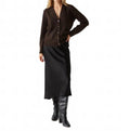 Mariko Long Sleeve Cardigan In Brown