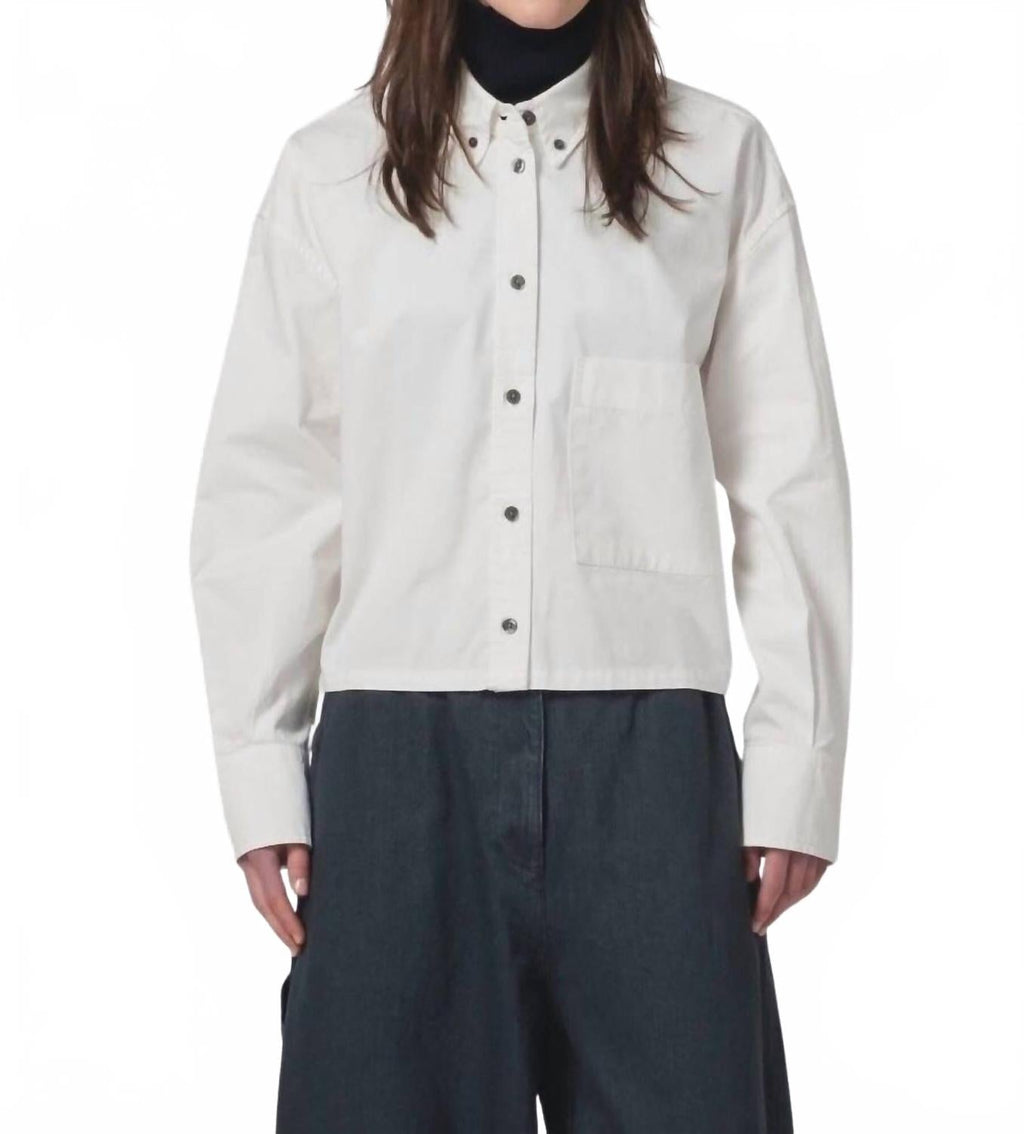 Cubic Button Down Shirt In Milk