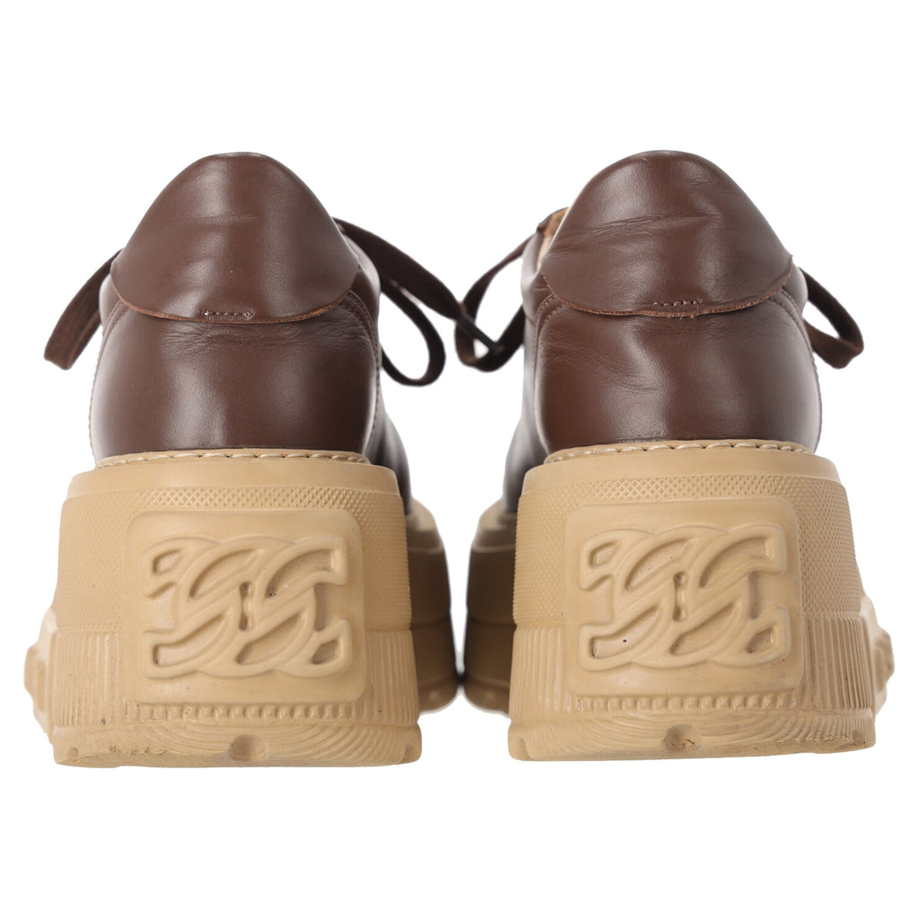 Casadei Nexus platform sneakers in brown leather