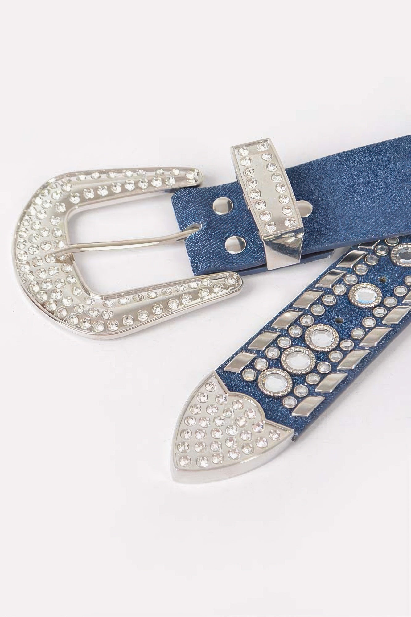 Rhinestone Metal Studded Multi Metal Belt