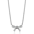 Rhodium Brass Chain Pendant with AAA Grade CZ in Clear