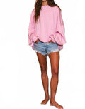 Oversized Soft Scuba Sweatshirt In Bubble Gum Pink