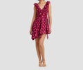 Bianca Asymmetric Mini Dress In Redcurrent Dot