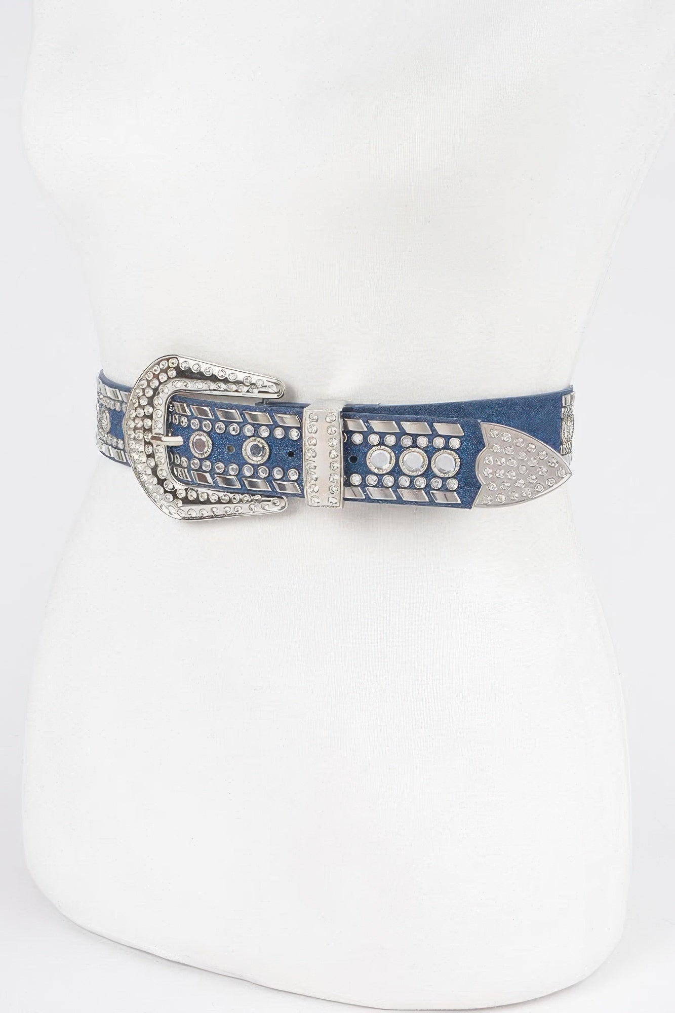 Rhinestone Metal Studded Multi Metal Belt
