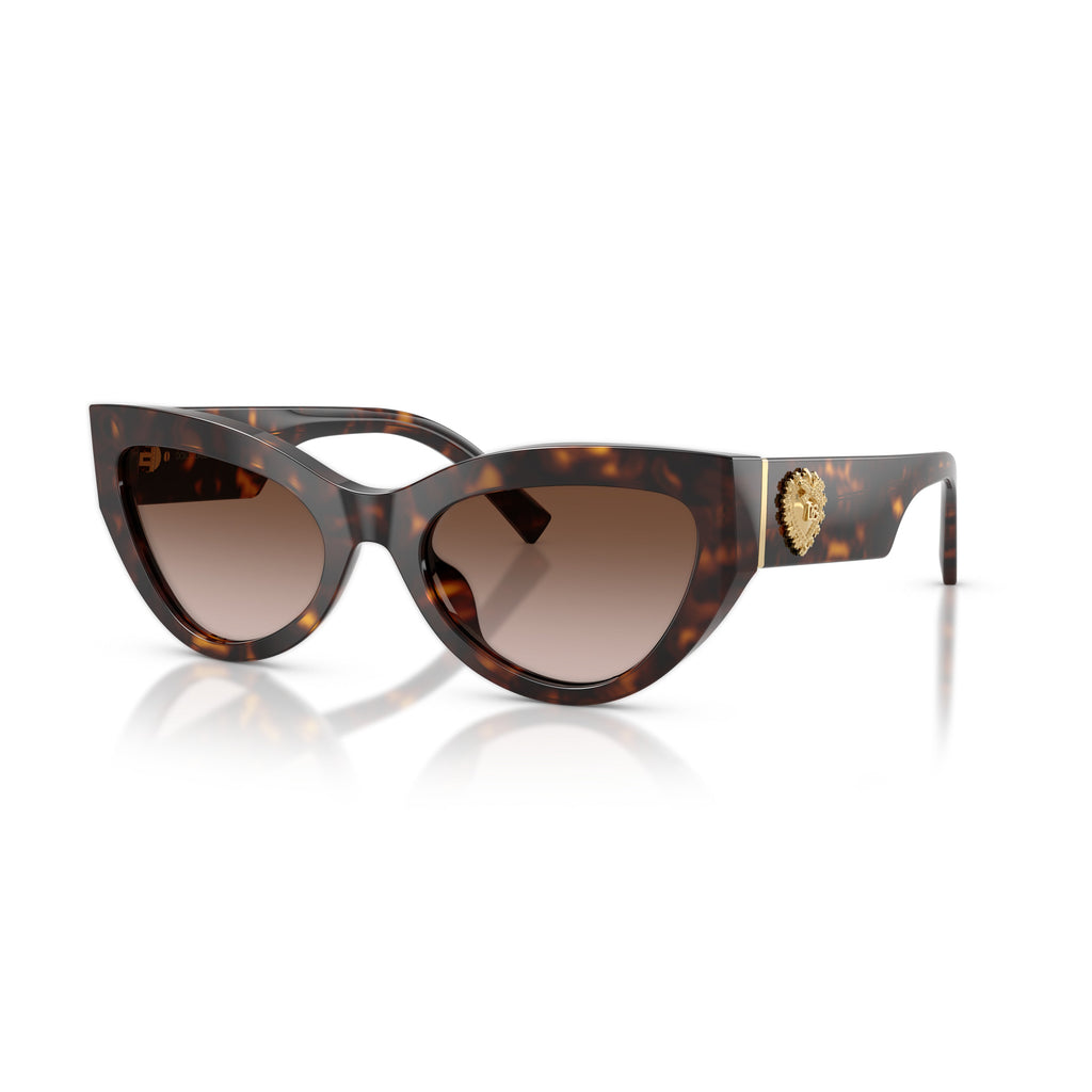 Cat-Eye Sunglasses With Tortoiseshell Frame And Gold Embellishments
