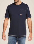 Men's Short Sleeves Crewneck T-Shirt In Navy