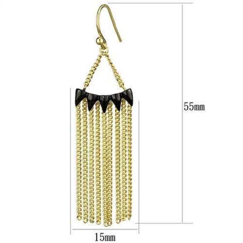Gold+Ruthenium Brass Earrings with Top Grade Crystal in Clear