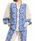Viki Boho Shirt In Blue Paisley Print